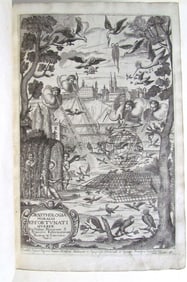 1678 ORNITOLOGIA MORALIS BY FORTUNATUS HUEBER ANTIQUE FOLIO