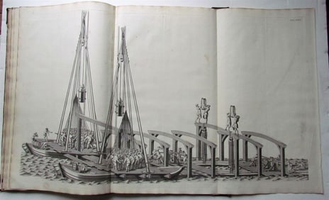 1736 THEATRUM MACHINARUM FULLY ILLUSTRATED OVERSIZED FOLIO ANTIQUE