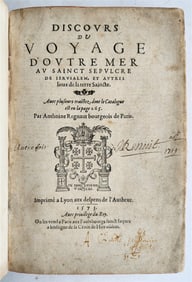 1573 VOYAGE TO JERUSALEM & HOLY LAND PLACES ANTIQUE FULLY ILLUSTRATED W/ MAPS