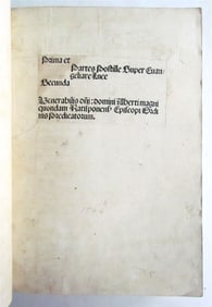 1504 POST INCUNABULA POSTILLE SUPER EVANGELIARE BY ALBERTUS MAGNUS ANTIQUE FOLIO