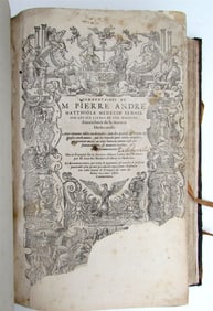 1579 MATTHIOLE COMMENTARIES ILLUSTRATED PLANTS ANIMALS ANTIQUE 16TH CENT. FOLIO