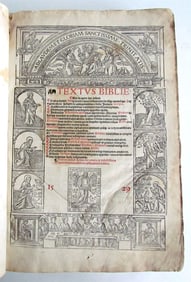 1529 BIBLE ILLUSTRATED LATIN TEXTUS BIBLIE ANTIQUE FOLIO RARE 16TH CENTURY