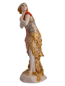 A SOVIET PORCELAIN FIGURE OF TAMARA KARSAVINA, STATE PORCELAIN FACTORY, PETROGRAD, 1922