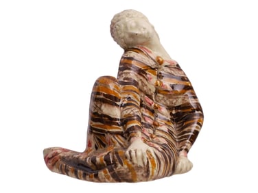 A RUSSIAN (SOVIET) PORCELAIN HAND-PAINTED FIGURE BY STELLETSKI