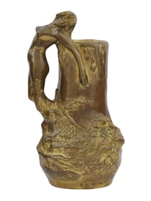 AN ART DECO GILT-BRONZE VASE BY KORSCHAN, CA. 1920
