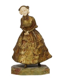 A GILT BRONZE FIGURE OF A YOUNG WOMAN SIGNED G. VAN DER STRAETEN