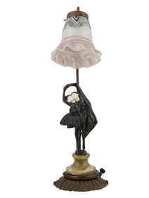 AN ART DECO BRONZE LAMP BY TERESZCZUK, CA. 1930