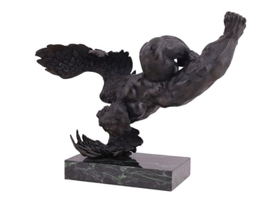 A BENTON SELZER, AMERICAN, BRONZE SCULPTURE 'ICARUS', 1991