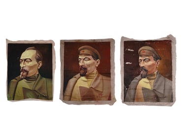 THREE SOVIET PAINTINGS OF FELIX DZERZHINSKY BY V GOLENTSEV, 1961-1970