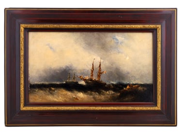 A WILLIAM MCALPINE (FL. 1840-1880) BRITISH MARITIME OIL ON CANVAS PAINTING
