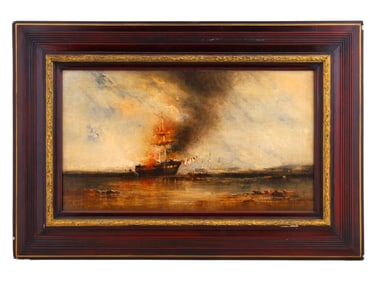 A WILLIAM MCALPINE ATTR. (FL. 1840-1880) BRITISH MARITIME OIL ON CANVAS PAINTING