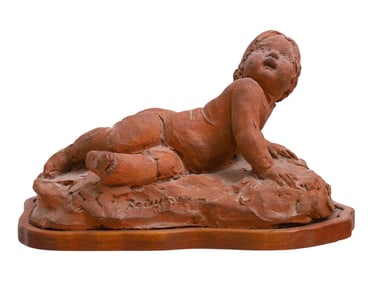 GLEB W. DERUJINSKY AMERICAN/RUSSIAN, 1888–1975 TERRACOTA FIGURE OF AN ANGEL