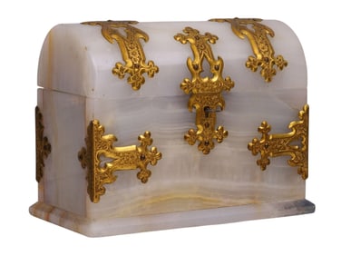 A FRENCH ONYX AND GILT BRONZE-MOUNTED CASKET, LATE 19TH CENTURY