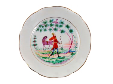 "KONYOK-GORBUNOK" A SOVIET PORCELAIN PLATE, DULEVO PORCELAIN FACTORY, CIRCA 1930