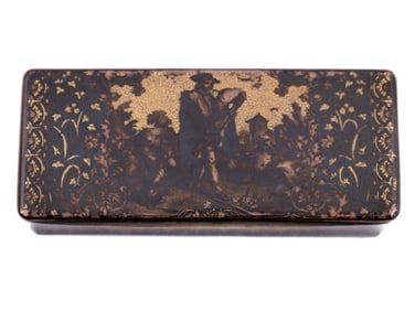 A FRENCH PARCEL-GILT SILVER AND NIELLO SNUFF BOX, 19TH CEN.