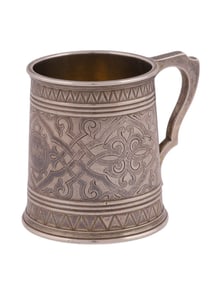 A MINIATURE RUSSIAN SILVER CUP BY SAZIKOV, 1860