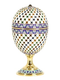 A GILT-SILVER AND PLIQUE-À-JOUR ENAMEL EGG