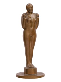 A BRONZE FIGURE OF A STANDING WOMAN BY PAUL MANSHIP