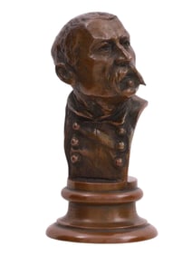 A BRONZE BUST OF UNION GENERAL PHILLIP SHERIDAN