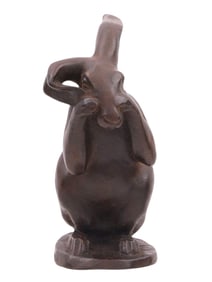 AN EDOUARD-MARCEL SANDOZ (1881–1971) BRONZE FIGURE OF A RABBIT
