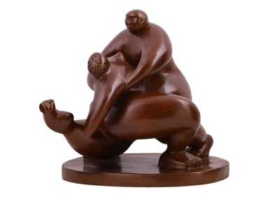 A TANGO FIGURATIVE BRONZE SCULPTURE BY FRANÇOISE ABRAHAM