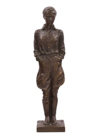 A BRONZE FIGURE OF A YOUNG BOY BY DITTA