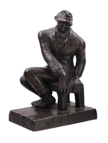 HELENE SARDEAU (1899-1968) BRONZE "JAZZ SINGER", C. 1928