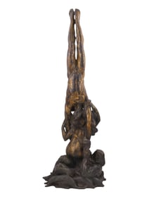 AN ALLEGORICAL BRONZE SCULPTURE BY CHESTER BEACH (AMERICAN, 1881–1956), THE EARTH, SUN AND MOON