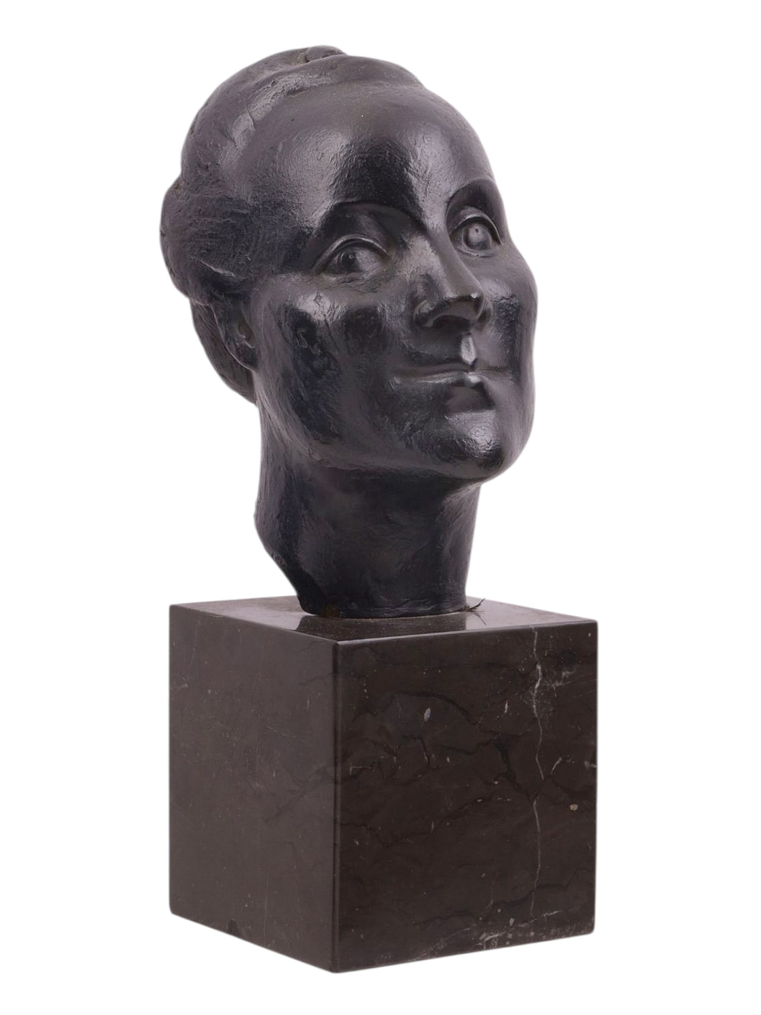 A CHANA ORLOFF, UKRAINIAN, FRENCH, CAST BRONZE SCULPTURE "GENEVOISE," 1942: Chana Orloff (French, Ukrainian, 1888–1968), a patinated bronze sculpture "Genevoise," 1942. Signed and dated around the neck. Bibliography: Chana Orloff, Felix Marcilhac, les editions de l'Amateur,