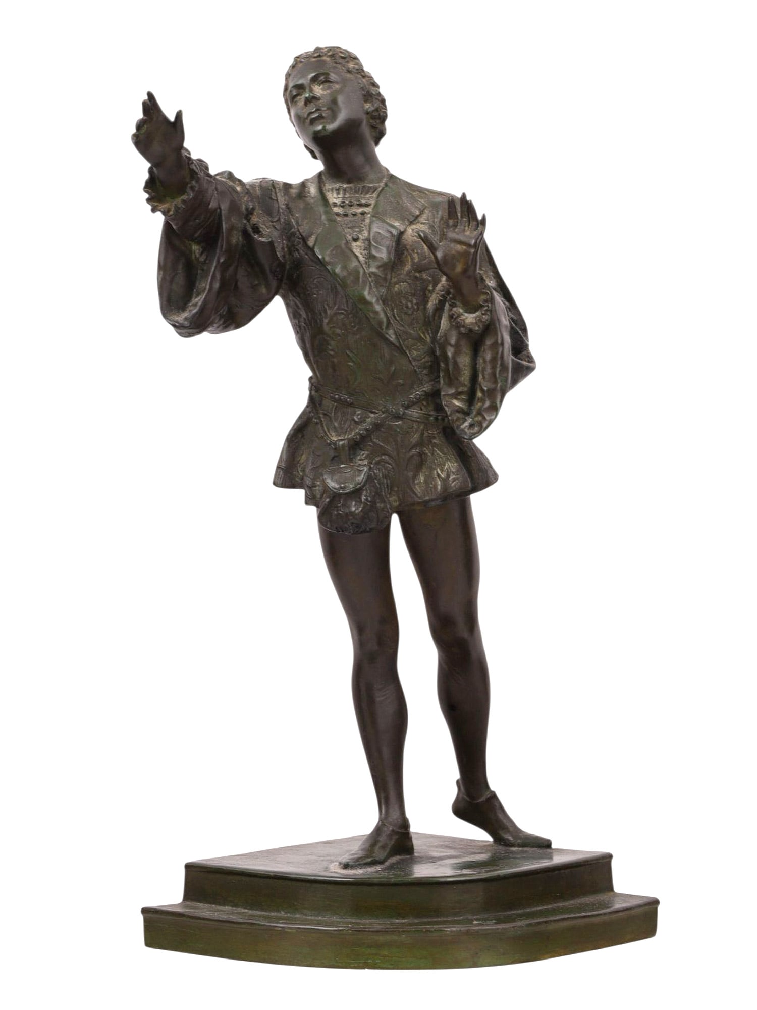 A BRONZE FIGURE OF SOBINOV BY SOUDBININE "A SINGING BOY", 1914 (1 of 8)