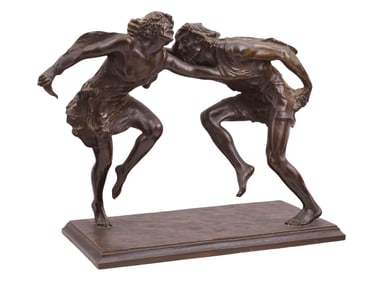 MALVINA HOFFMAN (1885-1966) BRONZE "RUSSIAN DANCERS" INSCRIBED "MALVINA HOFFMAN 1911"