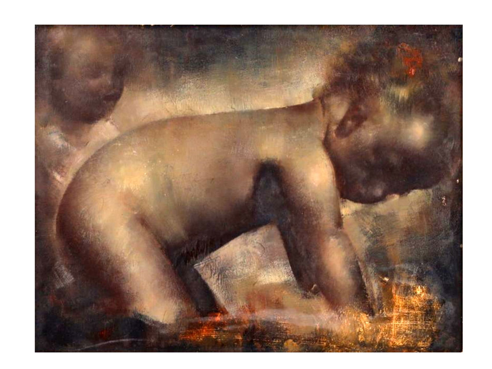 A GRIGORY GLUCKMANN, RUSSIAN, OIL ON CANVAS PAINTING "ENFANTS" (1 of 7)