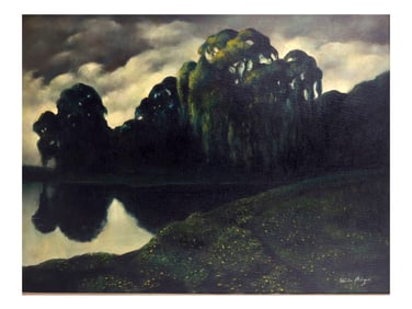 MISHA PODRYSKI, RUSSIAN, LARGE OIL ON CANVAS LANDSCAPE PAINTING