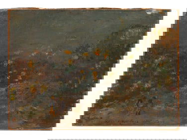 KONSTANTIN KOROVIN (RUSSIAN, 1861–1939) PARIS AT NIGHT, 1907, OIL ON PANEL PAINTING