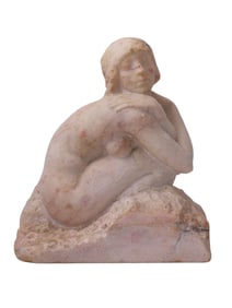A GLEB DERUJINSKY, RUSSIAN, AMERICAN, CARVED MARBLE SCULPTURE OF A NUDE FEMALE