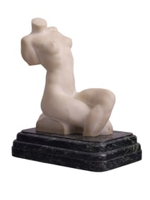 GLEB DERUJINSKY (RUSSIAN/AMERICAN, 1888-1975) MARBLE FEMALE NUDE TORSO