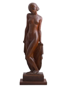 GLEB DERUJINSKY "EGYPTIAN DANCER" CARVED WOOD WITH POLYCHROME SCULPTURE