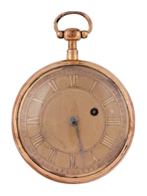 A GILT REPEATER POCKET WATCH WITH KEY BY CRIZO, 18TH CEN.