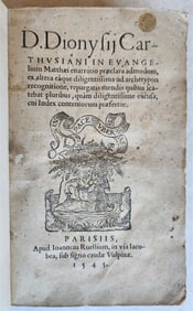 1545 BIBLE COMMENTARY BY DIONYSII CARTHUSIANI ANTIQUE 16TH CENTURY VELLUM