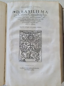 1547 OPERUM D. BASILII MAGNI CAESARIAE CAPPADOCIAE ANTIQUE ST.BASIL FOLIO 16TH C