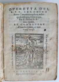 1548 THEOLOGY BY JEROME SIRINO ANTIQUE IN ITALIAN VELLUM BINDING