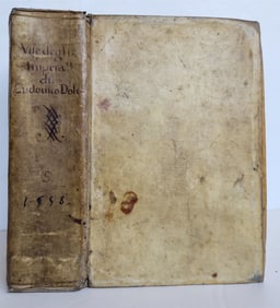 1560 LIVES OF EMPERORS BY PETER MESSIA ANTIQUE VELLUM BINDING 16TH CENTURY
