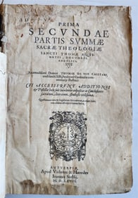 1568 THEOLOGY BY THOMAE AQUINATIS ANTIQUE VELLUM BOUND FOLIO