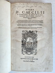 1568 WORKS OF CYPRIAN BISHOP OF CARTHAGE ANTIQUE 16TH CENTURY FOLIO VELLUM BOUND