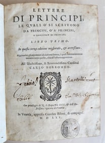 1570 LETTERE DI PRINCIPI ANTIQUE VELLUM LETTERS OF PRINCES
