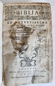 1573 BIBLE IN LATIN ANTIQUE FULLY ILLUSTRATED OLD & NEW TESTAMENT