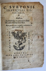 1576 TWELVE CAESARS BY SUETONIUS ANTIQUE VELLUM BOUND ROMAN HISTORY