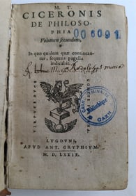 1579 CICERO DE PHILOSOPHIA & DE OFFICIIS ANTIQUE 16TH CENTURY