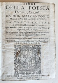 1593 I FIORI DELLA POESIA DICHIARATI ANTIQUE VELLUM POETRY 16TH CENT