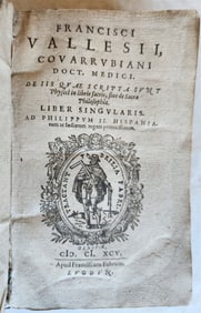 1595 FRANCISCI VALLESII BIBLICAL NATURAL HISTORY ANTIQUE 16TH CENTURY VELLUM